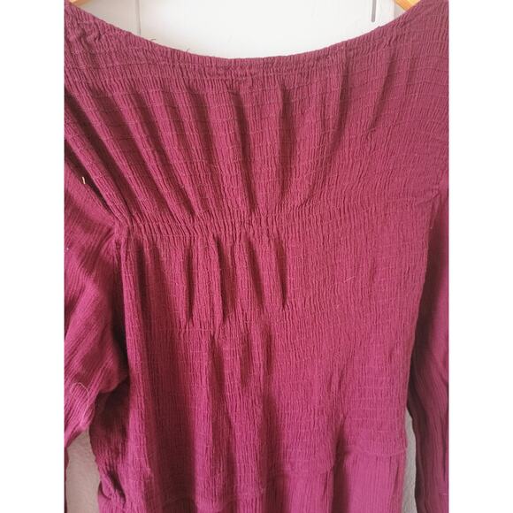 Altar'd state red V-neck mini dress with long sleeves and a flowy hem XL boho - Picture 10 of 16